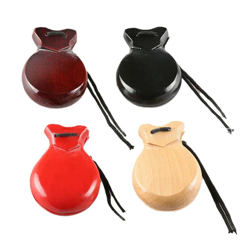 2Pcs Traditional Castanet Wood Spanish Castanets Flamenco Dance Music Instrument Percussion Wood Instruments