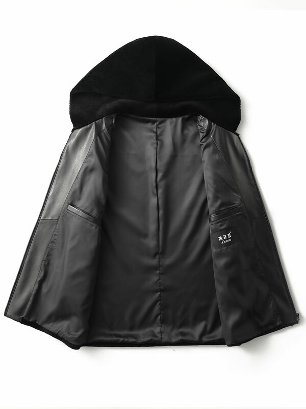 2022 남성용 솔리드 후드 조끼, 남성용 정품 모피 민소매 코트, 짧은 양 전단 조끼 재킷, G399, 가을, 겨울, 신상