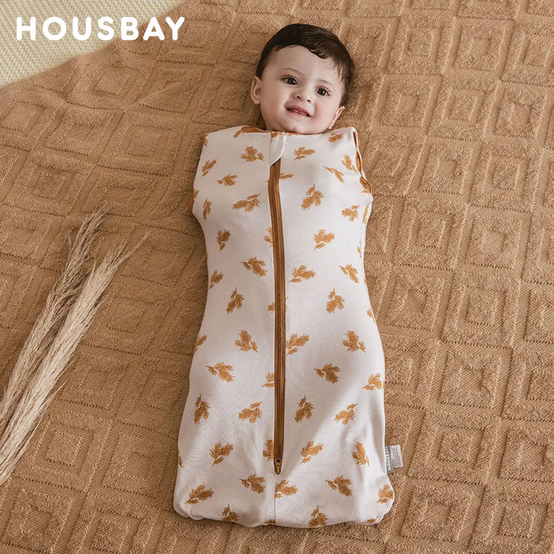 新生児寝袋,ノースリーブ寝袋,ソフトスリープバッグ,100% コットン,2ウェイ,ジッパー付きおむつバッグ
