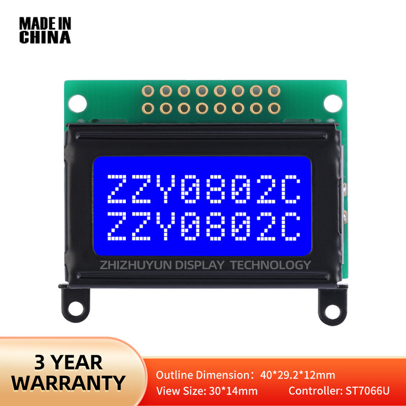 High Quality LCD Screen 0802C Character LCD Screen Blue Film LCM With/With Backlight Built In SPLC780D Controller