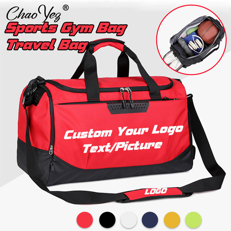 Personalized Duffel Bag Custom Sports Gym Bag Travel With Logo Waterproof Weekender Shoulder Bag Men Women Fitness Portable Gym