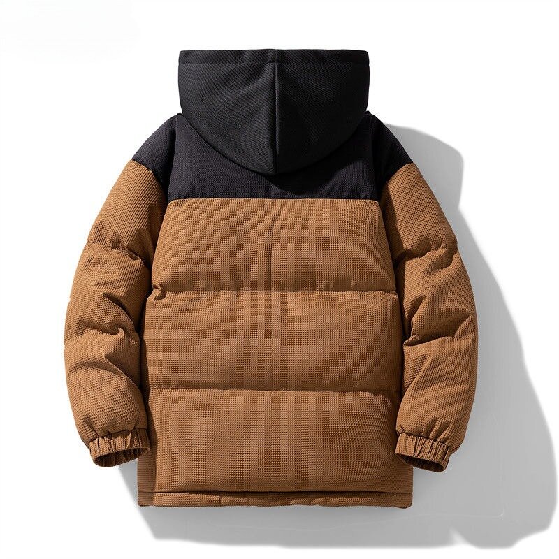 Зимняя мужская одежда, разные цвета, искусственная двухсекционная куртка с капюшоном и хлопковой подкладкой, мужская модель, размеры 8XL, утепленная, устойчивая к холоду верхняя одежда