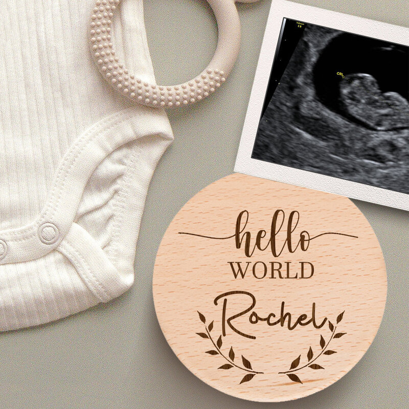 Hinteres Wort mein Name ist Schwangerschaft Ankündigung zeichen benutzer definierte Baby Plakette Baby Ankündigung Geschenk laser gravierte Holz schild