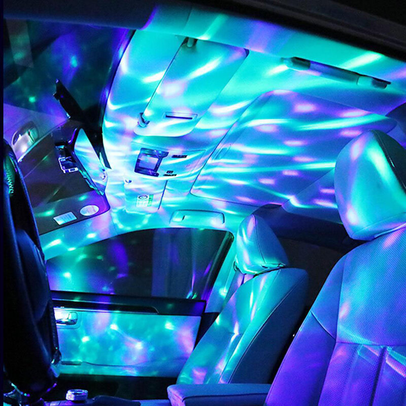Led Apple USB Car USB Ambient Light DJ RGB Mini Colorful Music Sound Interface Holiday Party Atmosphere Interior Dome Trunk Lamp