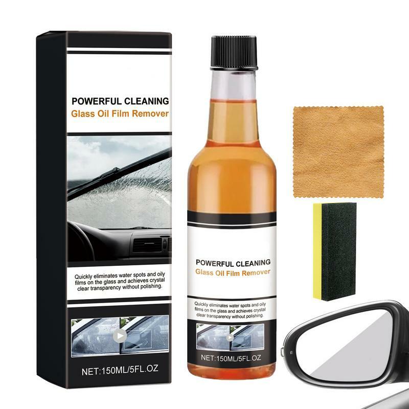 Watervlekverwijderaar Voor Auto 'S 150Ml Streepvrij Autoglas Wasmiddel Met Handdoek En Spons Auto Glazenwasser