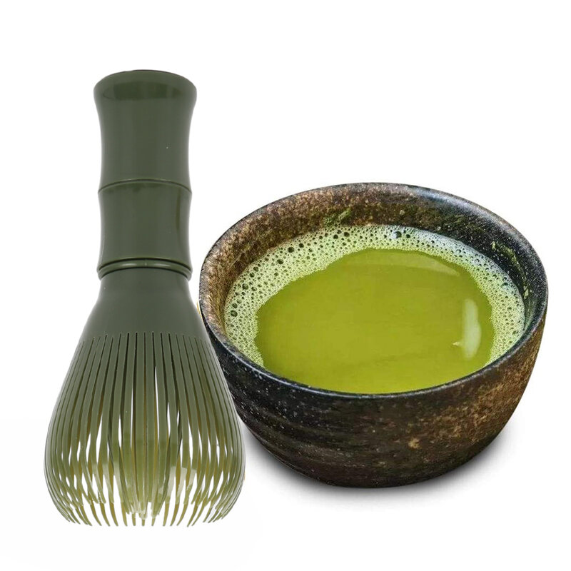 1pc resina Matcha frusta Chasen pennello strumenti per Matcha tè verde in polvere frusta in polvere riutilizzabile con porta frusta spazzola per cerimonia del tè