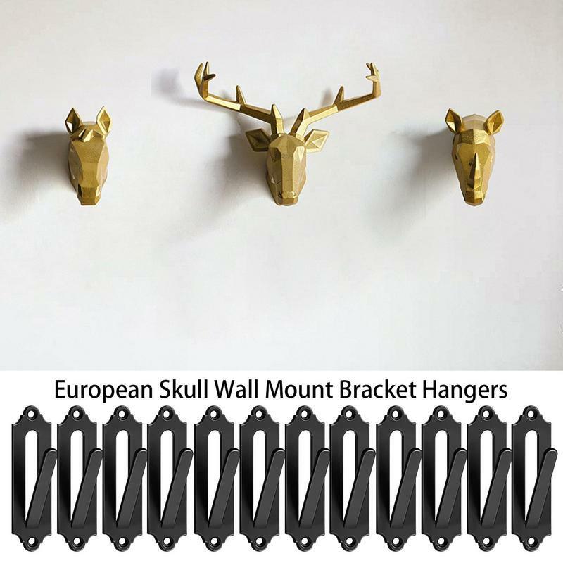 Europeu de parede Deer Head Hanger, suporte do crânio, Display Bracket para pequenos animais de jogo, ao ar livre, 12pcs