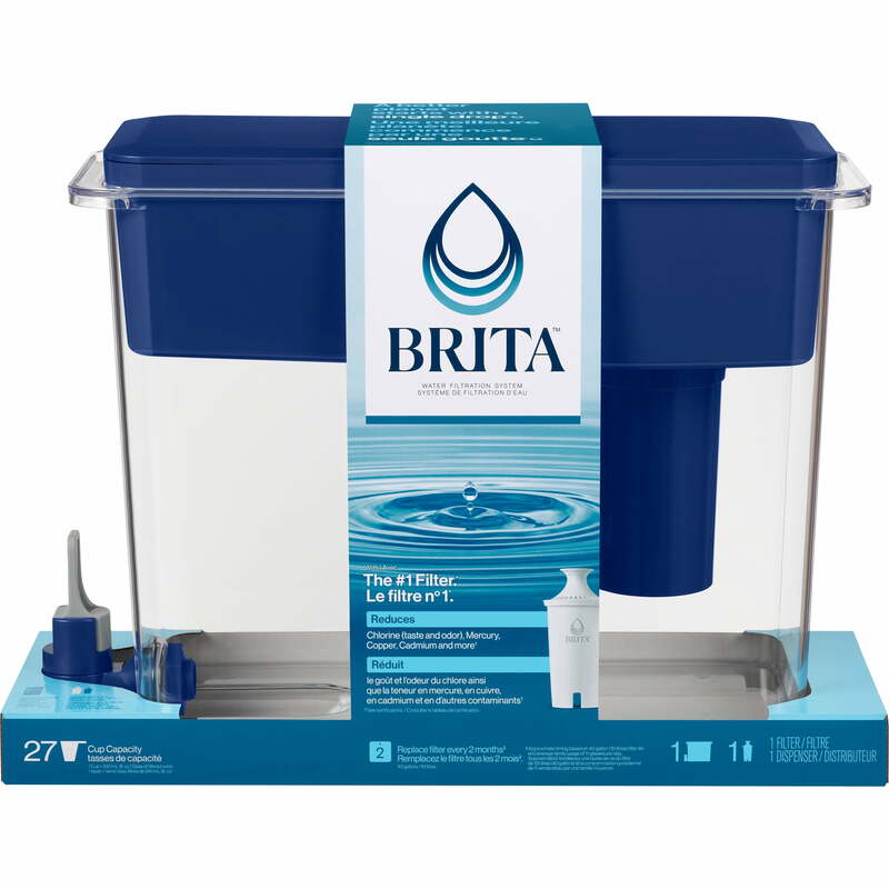 Brita Extra Grote Ultramax 27 Cup Blauw Gefilterd Water Dispenser Met 1 Standaard Filter