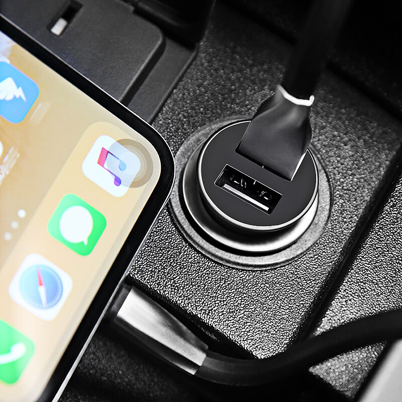 5V 3.1A USB Car Charger Dual Ports Car Charging Power Socket Adapter For Xiaomi iPhone Huawei Samsung Cigarette Lighter Outlet