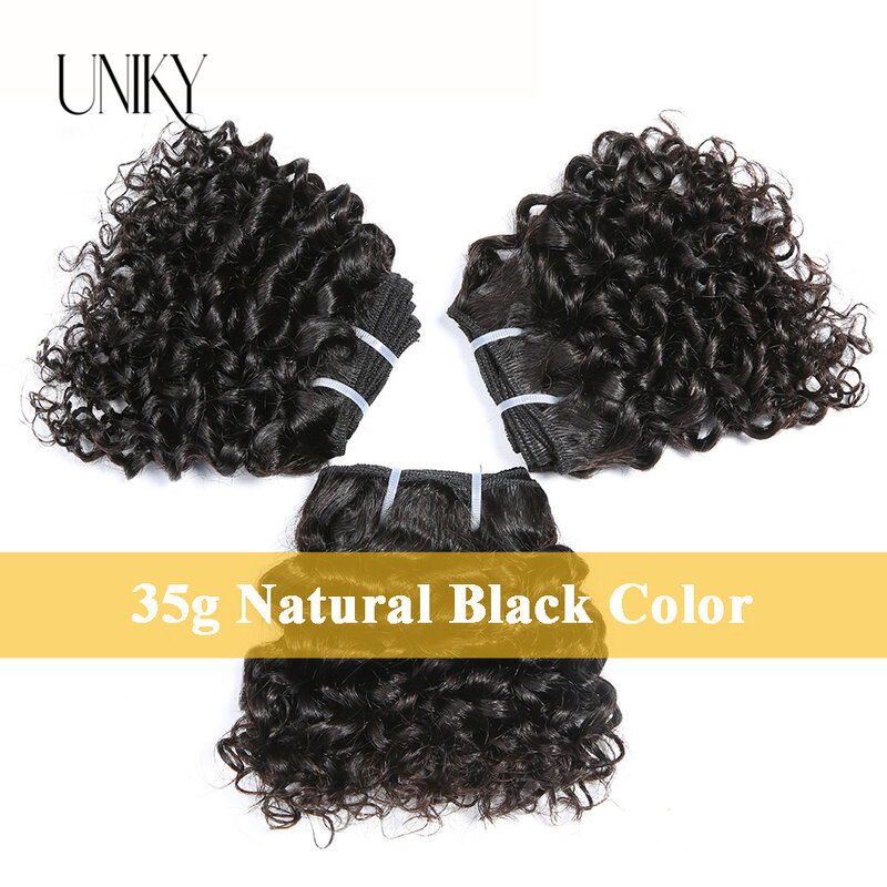 Short Kinky Curly Brazilian Hair Weave Bundles 100% Remy Human Hair Extensions Dark Brown Raw Jerry Curly Hair Bundle Deals