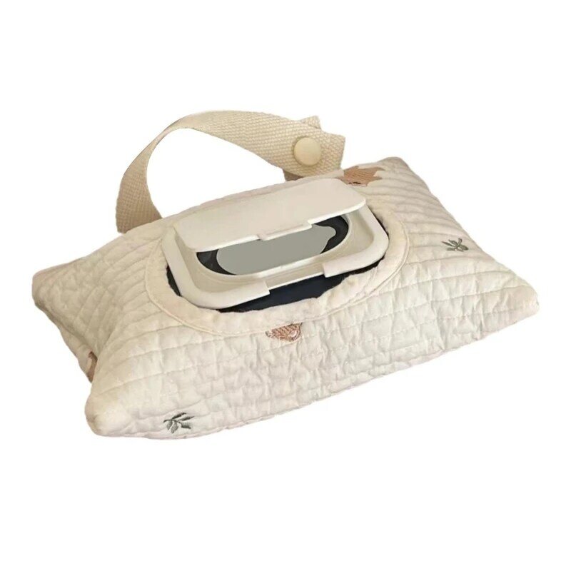 유모차 용 아기 장식 및 실용 티슈 보관 가방 주최자 케이스 용 끈이있는 면 닦아 운반 가방