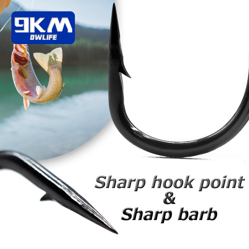 9KM ตกปลา Treble Hooks เหล็กกล้าคาร์บอนสูง Brabed Sharp Triple ตะขอตกปลา Hard เหยื่อตกปลาน้ำเค็มอุปกรณ์เสริม