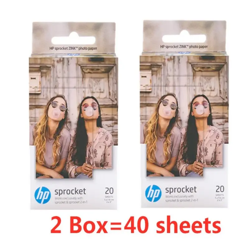 Giausa 6กล่อง (60แผ่น) สำหรับ HP เฟืองโซ่รูปถ่าย2x3มินิโฟโตกราฟีพ็อกเก็ตเครื่องพิมพ์ภาพถ่าย HP รูปถ่ายวาง ZINK PASTE