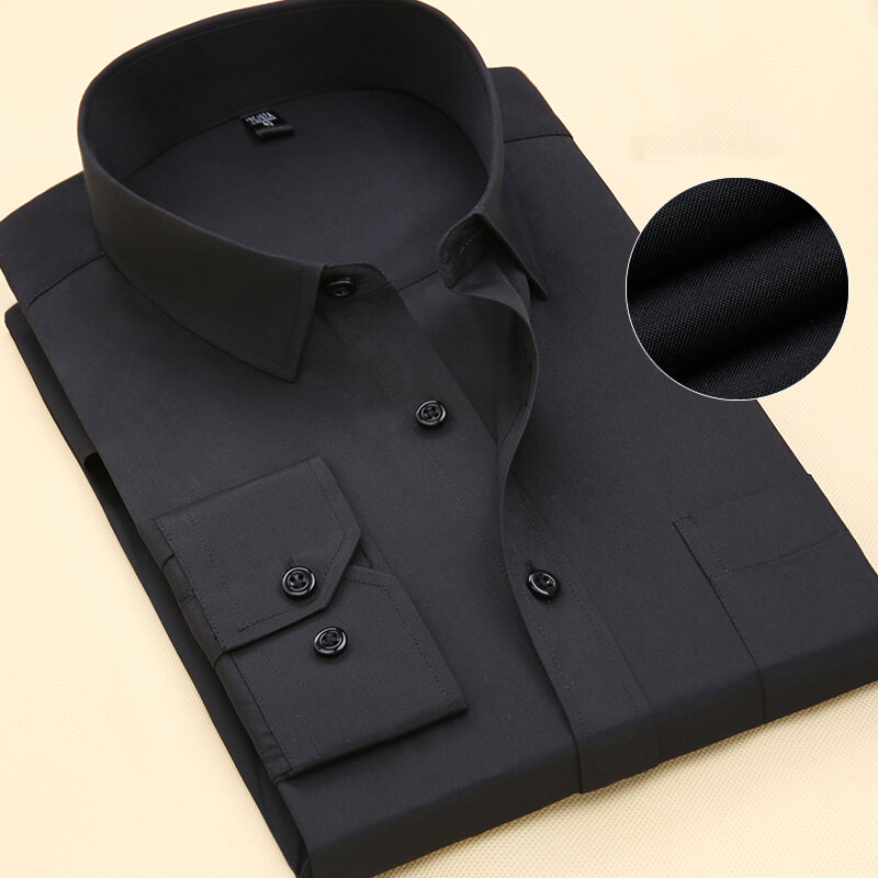 Рубашка мужская классическая с коротким рукавом, Классическая формальная деловая офисная Повседневная на пуговицах, с карманами, белая