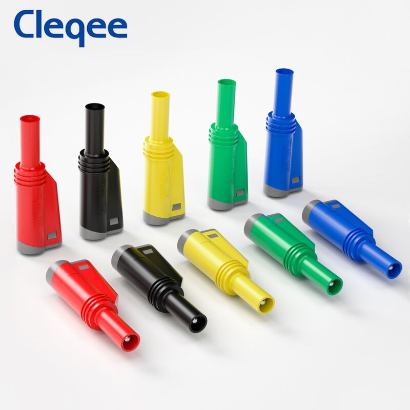 Cleqee 멀티 미터용 용접 없는 커넥터, 쌓을 수 있는 안전한 4mm 바나나 플러그 납땜/어셈블리, P3005, 고품질