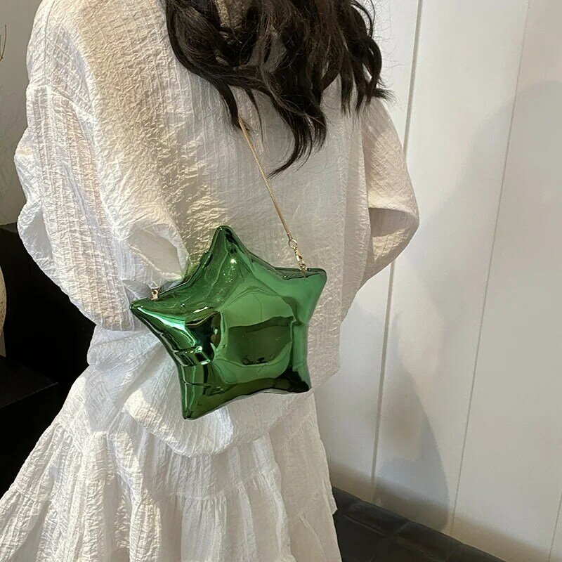 Cukierkowy kolor pięcioramienna gwiazda torba na ramię luksusowe markowe torby Crossbody dla kobiety akrylowe pudełko torba torebka klip wieczorowa kopertówka