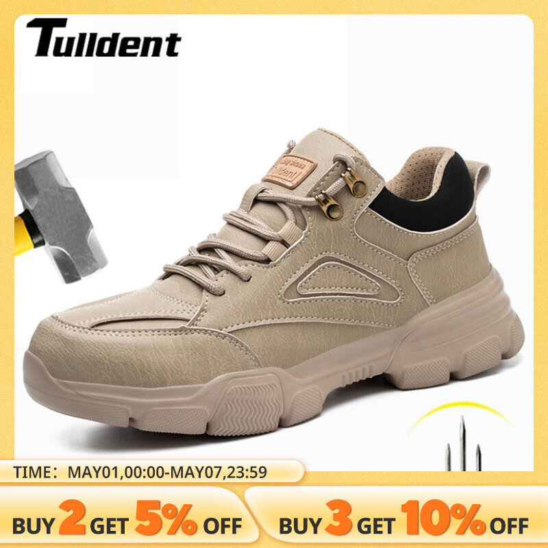 Zapatos de seguridad de alta calidad para hombre, zapatillas de trabajo con hebilla giratoria de alambre de acero, zapatos indestructibles, zapatos de trabajo antigolpes y ANTIPERFORACIONES