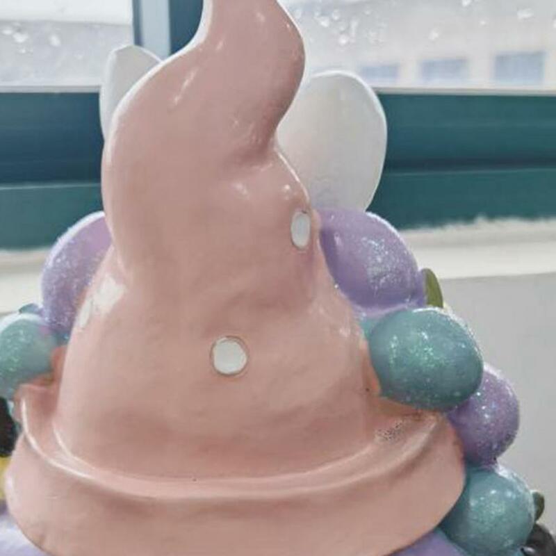 Easter Bunny Gnome Estatueta com Luz, Anão Sem Rosto, Escultura De Resina, Desktop Jardim, Decoração Da Primavera, Ornamento, Presente Do Festival