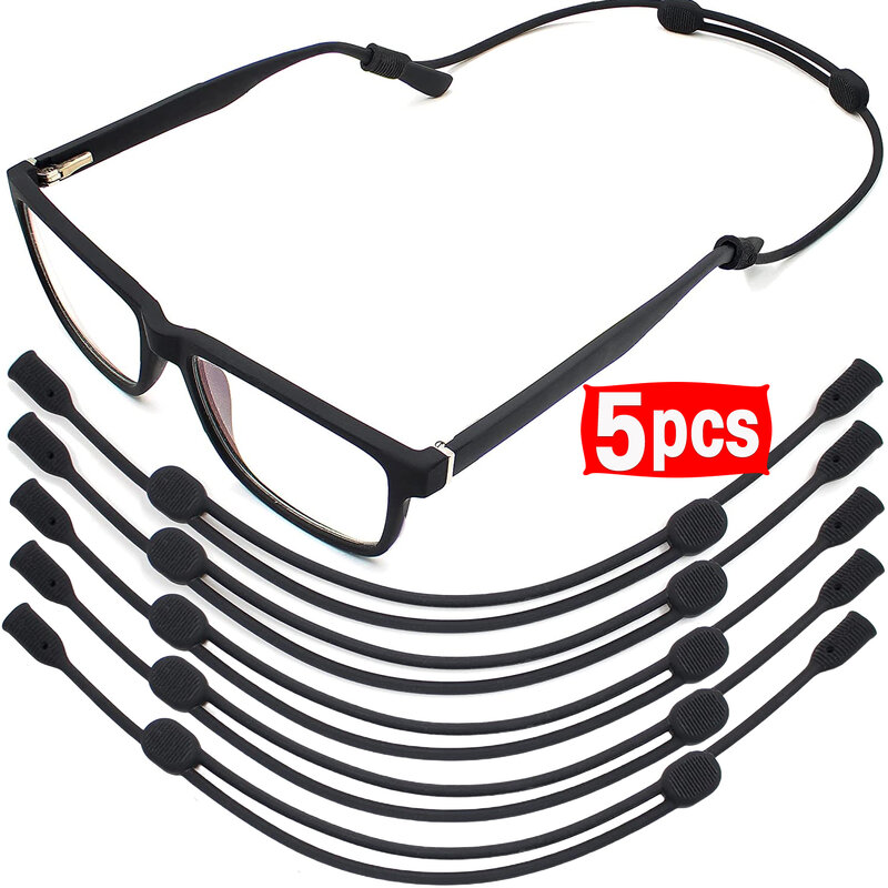Universal Ajustável Eyewear Retainer, Sports Glasses Holder, Unisex Strap, Grande Round-Head, Fit para óculos de segurança, 1 Pc, 5 Pcs