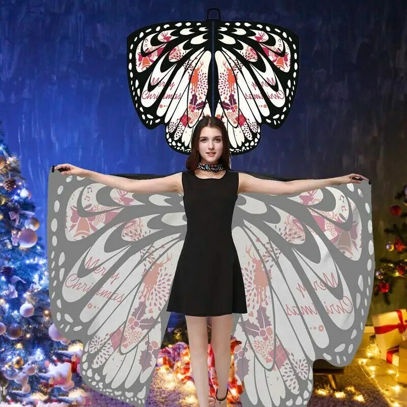 Jubah sayap kupu-kupu wanita kostum kupu-kupu dewasa jubah sayap peri untuk Aksesori pesta Halloween hadiah