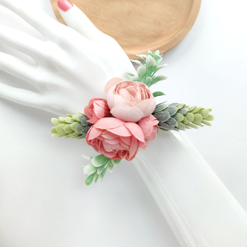 Pengantin pergelangan tangan korsase pernikahan bunga gelang pengiring pengantin korsase pernikahan aksesori mawar sutra buatan Mariage dekorasi pesta