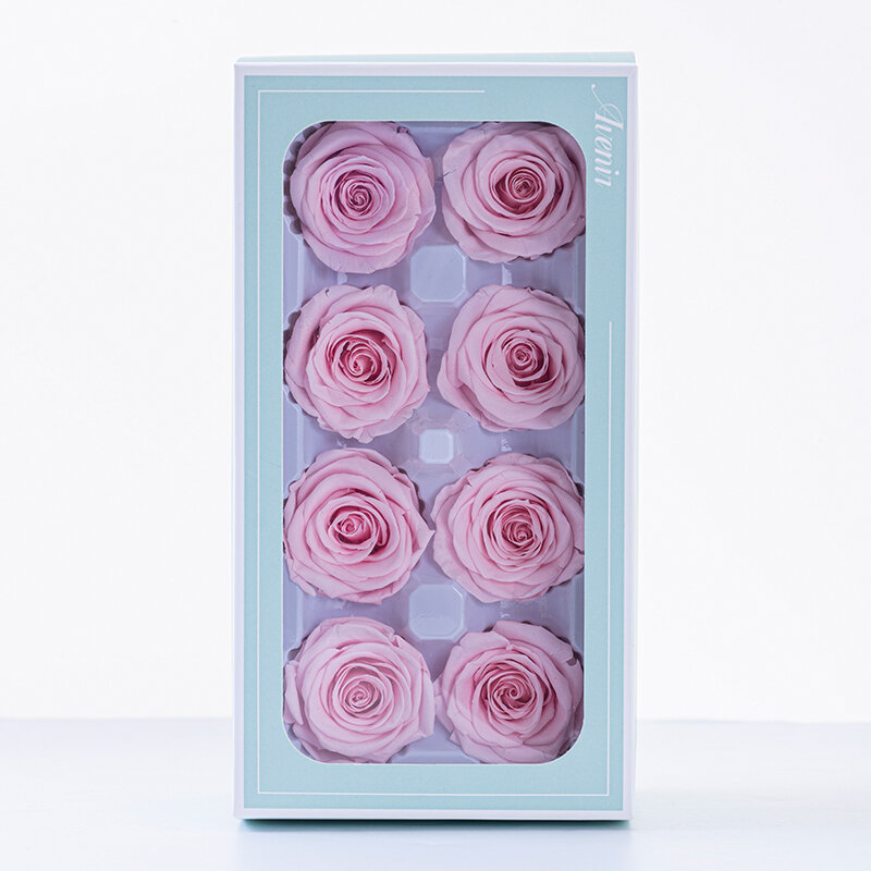 Natural Preserved Flower B-Class 4-5CM8 Pack, Eternal Rose, Valentine's Day Gift, Christmas and Mother's Day Plot, DIY Gift