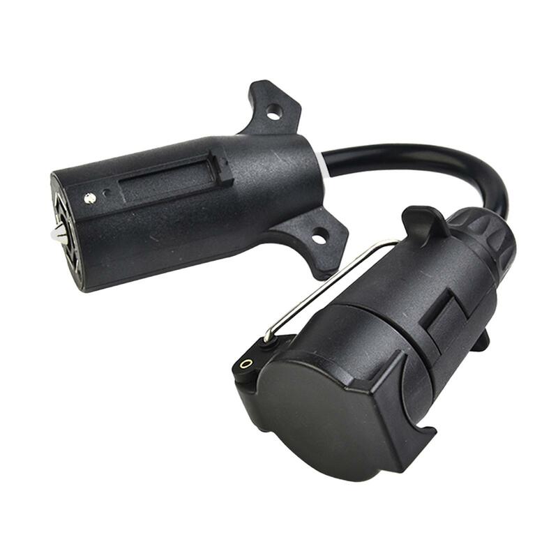 Trailer Wiring Connector, 7 Way Blade Socket Plug Harness, Veículo dos EUA para 7 Pin Round European Trailer Adapter