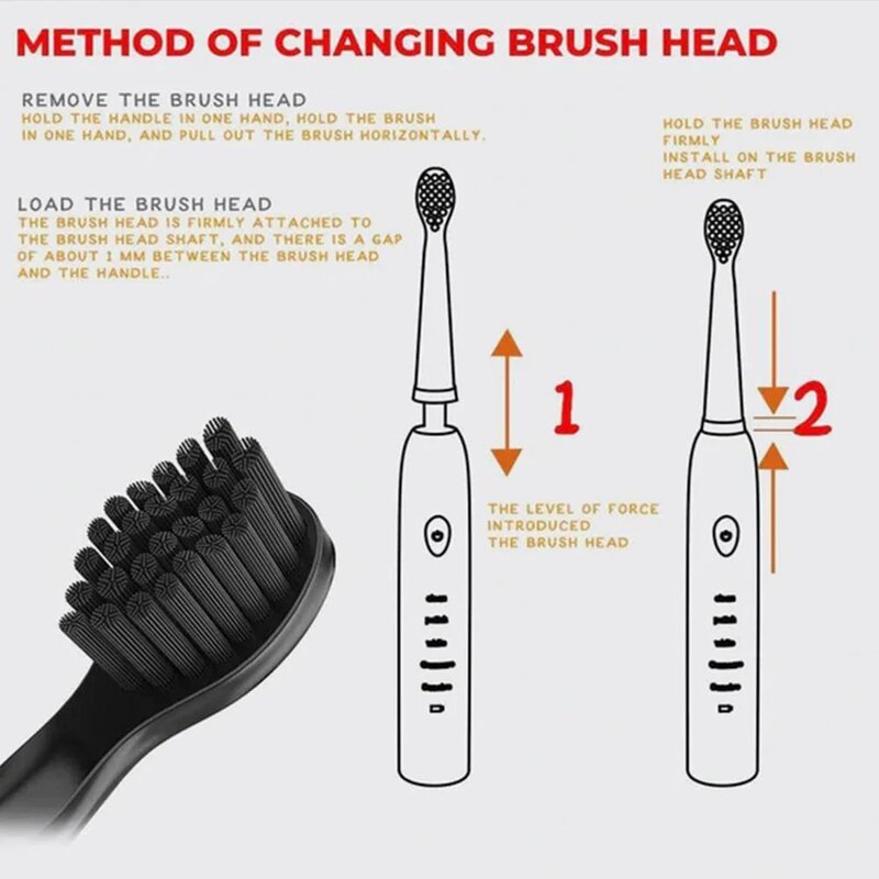 Cabezales de cepillo de dientes eléctrico de 8 piezas, cabezal de cepillo suave, boquilla de repuesto sensible para JAVEMAY J110 / J209