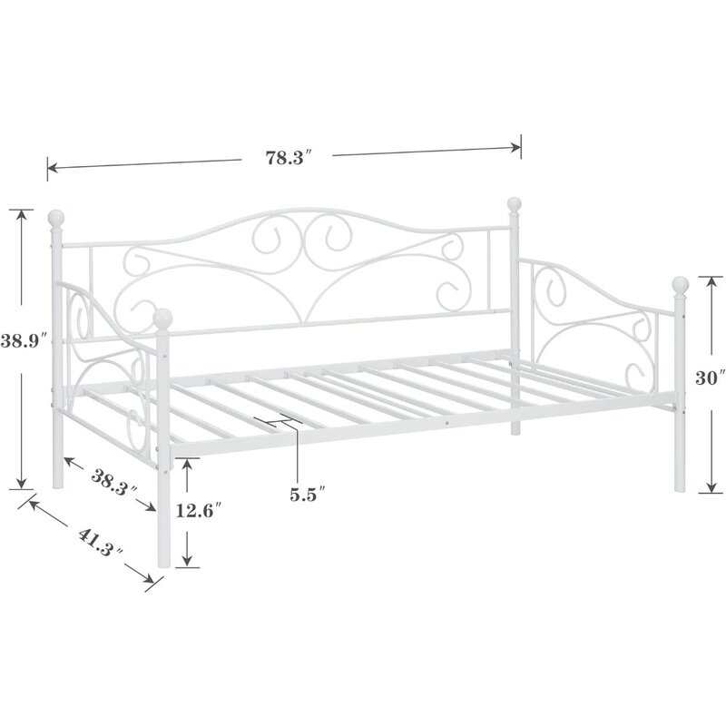 Cama multifuncional com placa de aço do tamanho duplo, apoio superior do metal, cabeceira resistente, base do colchão