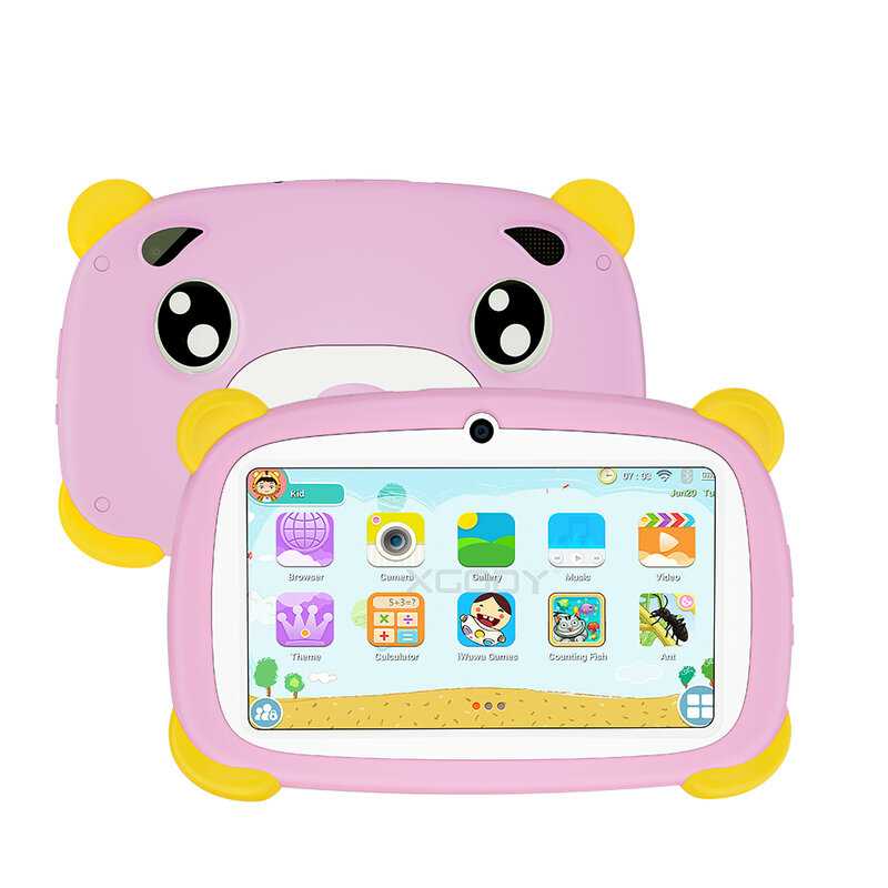 BDF-Tableta de 7 pulgadas para niños, Tablet con Android 9,0, 2GB de RAM, 32GB de almacenamiento, WiFi, cámara Dual, modo de Control Parental, Google Playstore