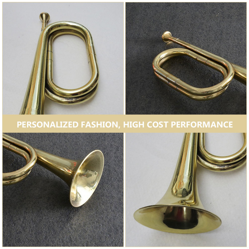 Trompete tradicional portátil de cobre, instrumento musical de sopro, trompete profissional, corneta para iniciantes, presente do estudante