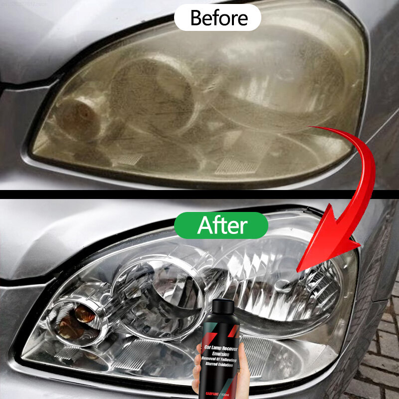 Líquido restaurador de luz de coche, líquido de pulido portátil para reparación de faros delanteros, elimina la oxidación y la suciedad