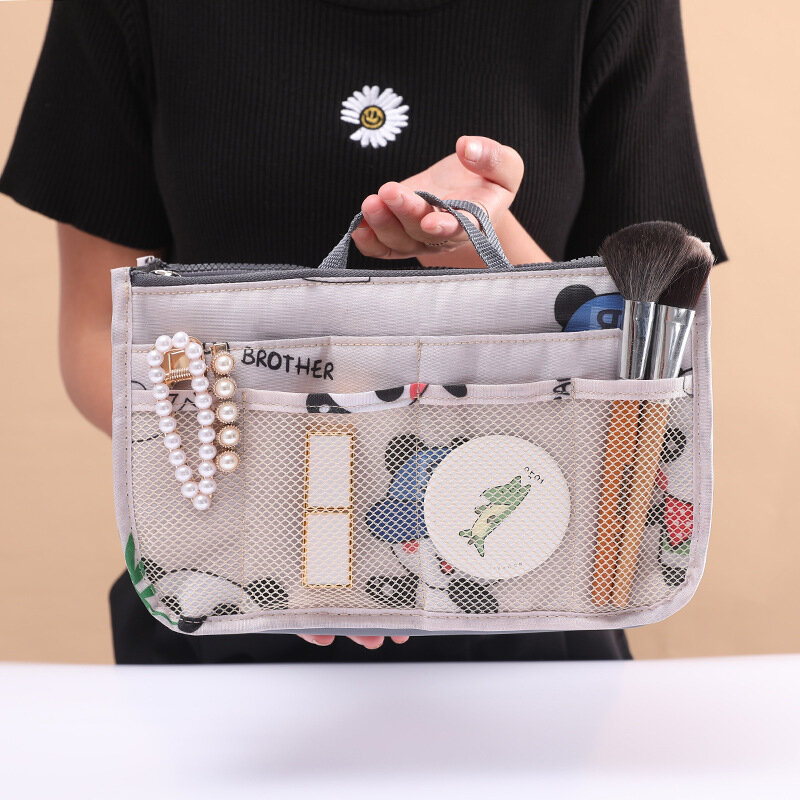 2023 neue Große Kapazität Kosmetik Tasche Verdicken Reise Zubehör Nylon Reise Einsatz Organizer Handtasche Make-Up Tasche Für Frauen