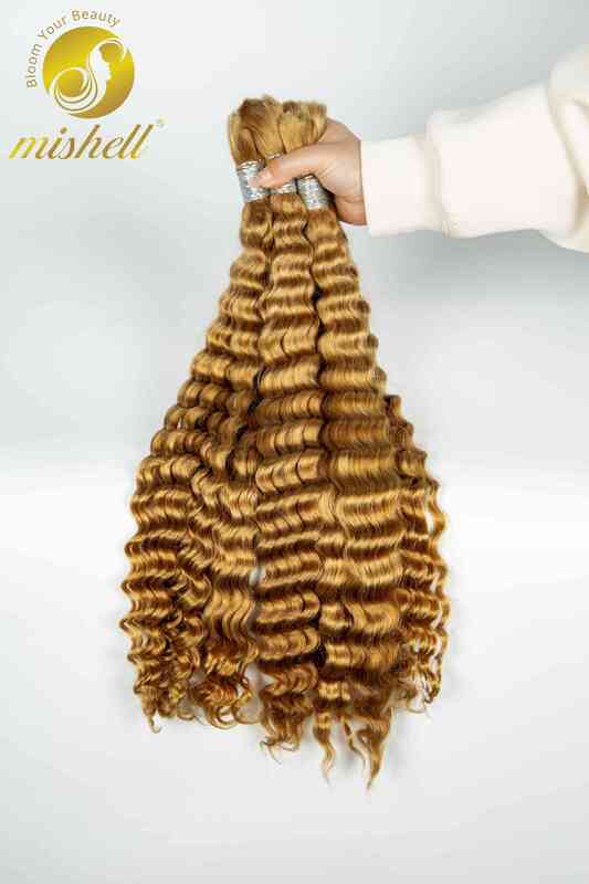 Ombre 26 28 Inch Deep Wave Human Hair Bulk Human Hair for Braiding Unprocessed No Weft 100% Vingin Hair Colorful Bulk Extensions