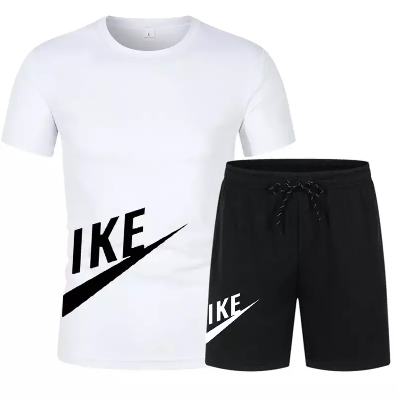 Traje de verano para hombre, ropa deportiva coreana, camiseta de manga corta y pantalones cortos deportivos, ropa informal