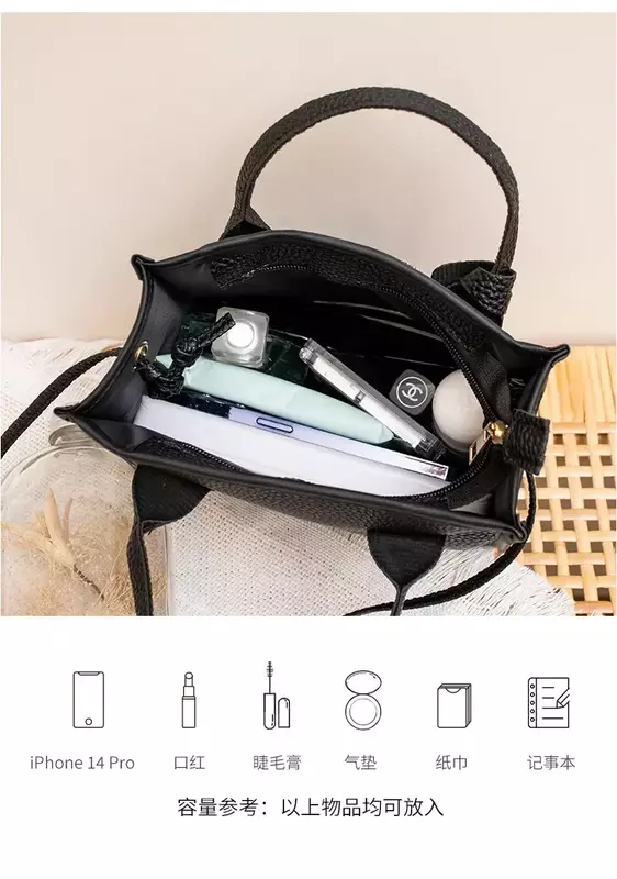 حقيبة صغيرة مربعة بنمط ليتشي للنساء ، حقيبة كتف واحدة للسيدات ، أزياء غير رسمية وعصرية ، TOUB016,