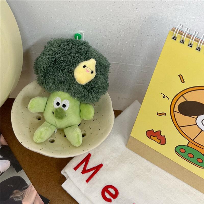 Nieuwe Super Schattige Pluche Broccoli Creatieve Cartoon Gevulde Pluche Plantaardige Bloemkool Pop Sleutelhanger Vrouwen Tas Decoratie