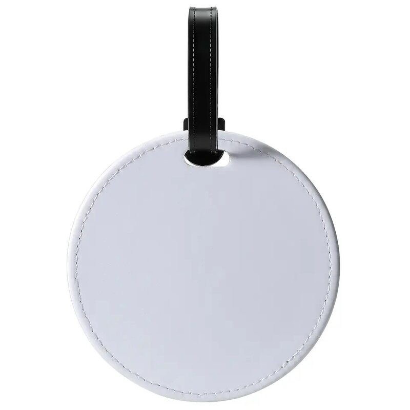 Round Shape Blank PU Sublimation Print Luggage Tag Personalized bag tag travel name tag With Glitter