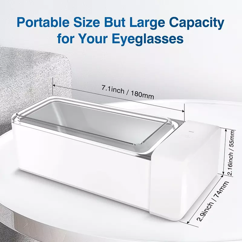 Kunphy 42kHz Ultraschall reiniger Schmuck reinigungs maschine mit 600ml Edelstahl tank für Brillen schmuck