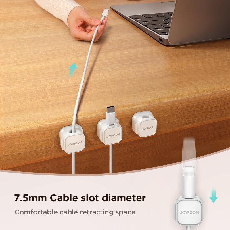 Joyroom 3/6Pcs Magnetic Cable Clip Cord Holder Adhesive Wire Holder Keeper Organizer for Home Office Under Desk Cable Management