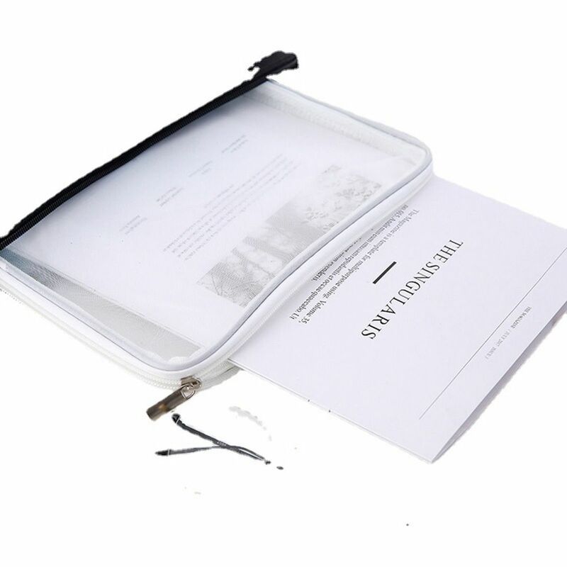 Transparent Paper Folder Briefcases School Storage Wallet Grid File Bag A4 File Folder Bag Expanding Wallet Document Organiser