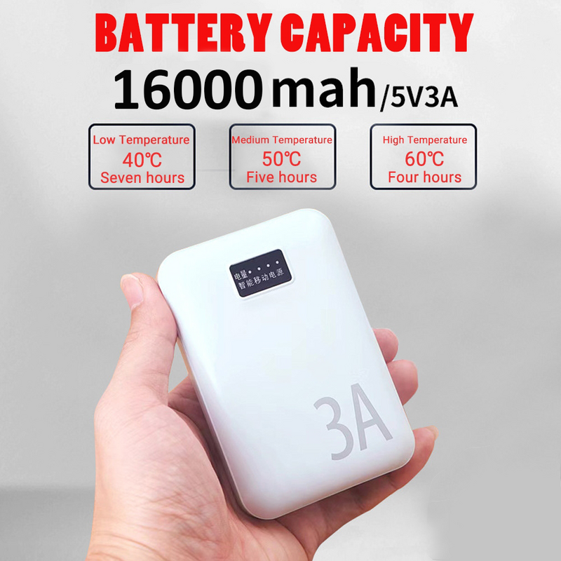 Banco de energía para ropa interior calentada, batería externa de carga rápida USB, 16000mAh, 5V3A/2A