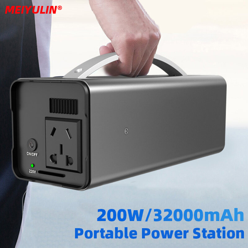 220V 200W przenośny generator słoneczny elektrownia 32000mAh USB AC zewnętrzna zapasowa bateria zasilająca ładowarka do biwakowania na świeżym powietrzu