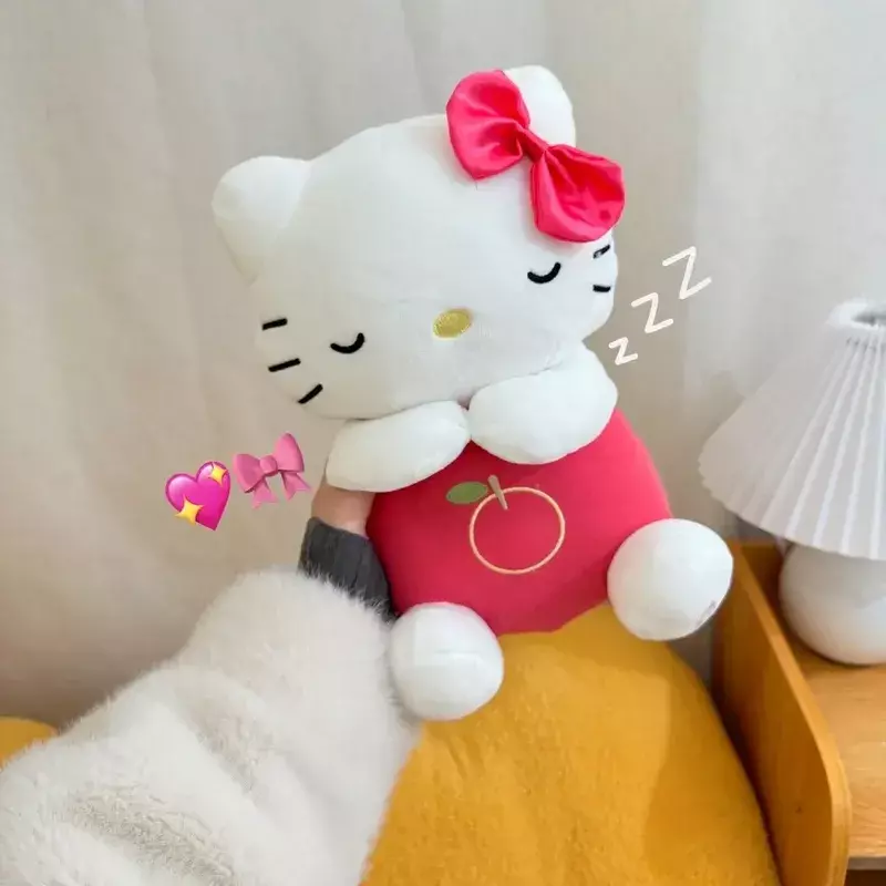 Hellokitty Boneca de pelúcia para menina, boneca respirável, simulação de gatinho respirando, brinquedo envolvente anime, presente de aniversário