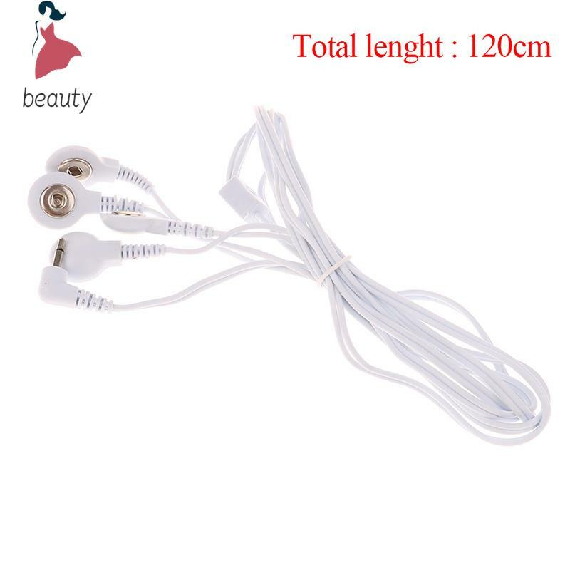2 Buttons Electrotherapy Electrode Lead Wires Cable For Tens Massager Connection Cable Massage Relaxation 2.5/3.5mm