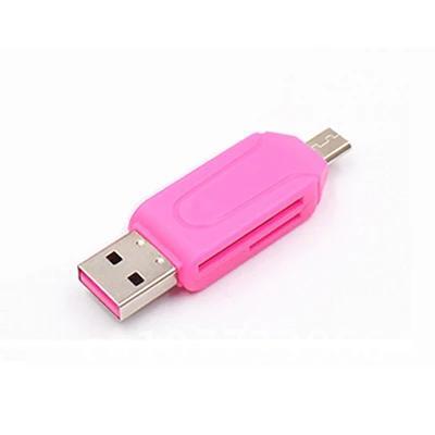 Micro USB & USB 2 in 1 OTG Card Reader High-speed USB2.0 Universal OTG TF/SD for Android Computer Extension Headers NEW