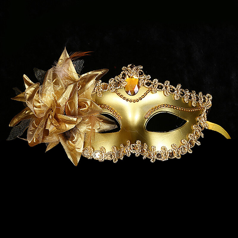 1Pc Kobiety Półmaska Masquerade Flowers Księżniczka Okulary Kostium Cosplay Kobieca maska z piór Materiały na imprezę
