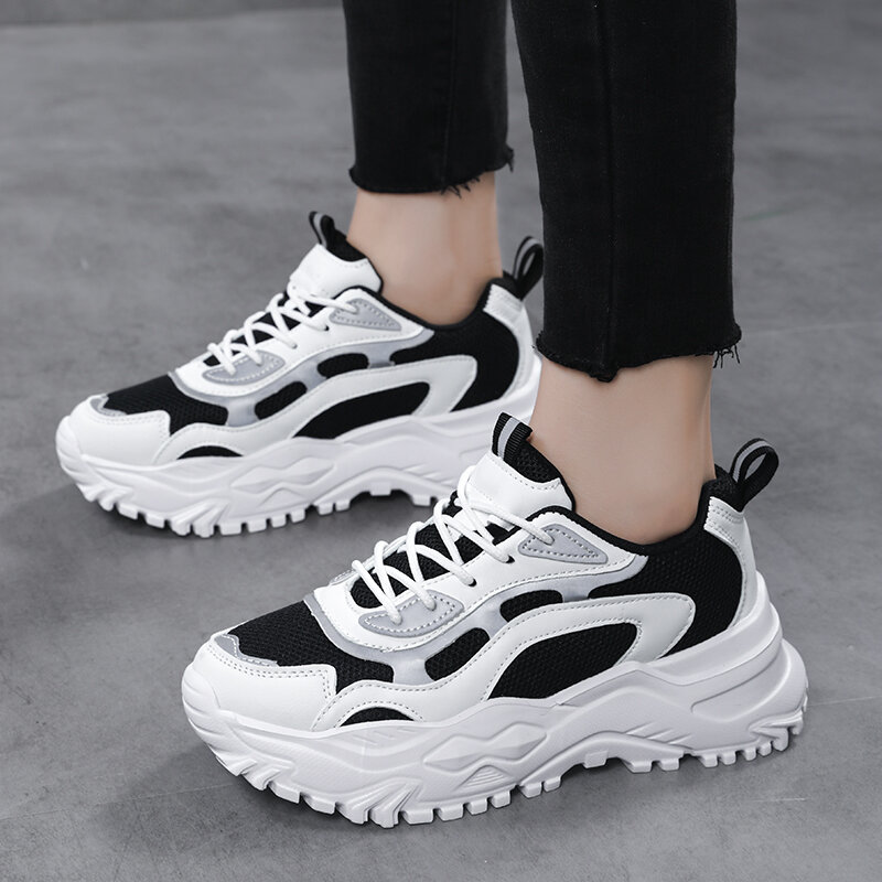 2023 Spring and Autumn New Versatile Thick Sole Casual Sports Shoes Summer Breathable Little White Shoes Women's Shoes