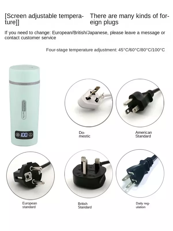 Mini appareils ménagers portables pour une personne, tasse chauffante électrique, bouilloire, petit dortoir, voyage, États-Unis et Canada, 110V