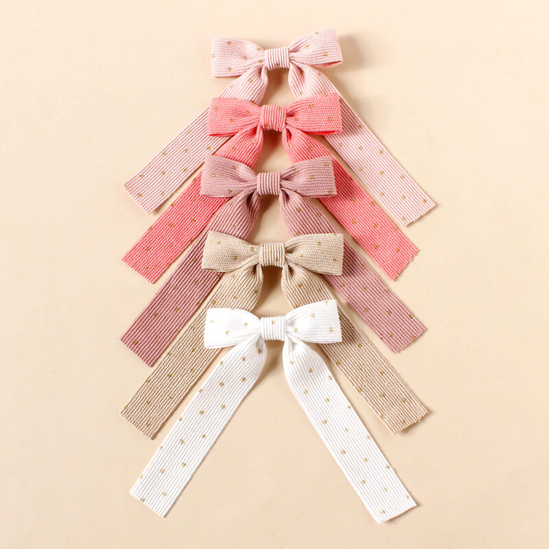 Hair Clips for Girls Corduroy Glitter Long Tail Bows Baby Hairpin Lovely Children Hair Accessories Kids Barrette Headwear